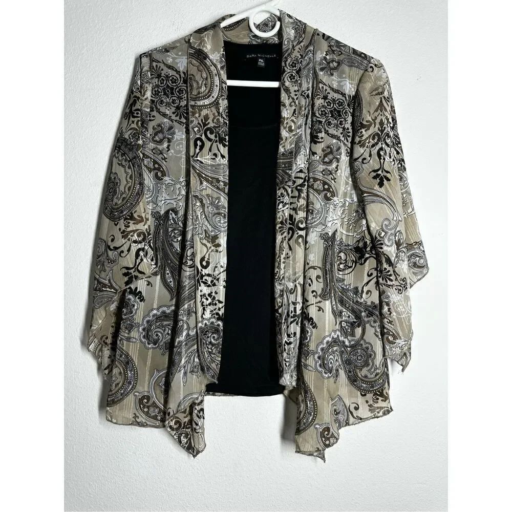 Sara Michelle Ladies 2 Piece Connected Flowy Stylish Bohemian Blouse Size XL P